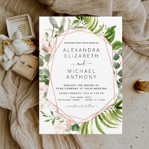 Greenery Foliage Elegant Wedding Announcement