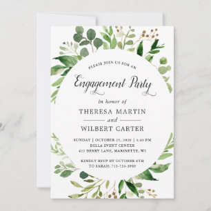 Greenery Foliage Engagement Announcement