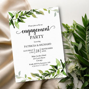 Greenery Foliage Engagement Party  Invitation