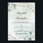 Greenery Foliage Eucalyptus Gold Frame Wedding Invitation<br><div class="desc">Greenery Foliage Eucalyptus Gold Frame Wedding Invitation,  Contact me for matching items or for customisation,  Blush Roses ©</div>