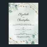 Greenery Foliage Eucalyptus Gold Frame Wedding Invitation<br><div class="desc">Greenery Foliage Eucalyptus Gold Frame Wedding Invitation,  Contact me for matching items or for customisation,  Blush Roses ©</div>