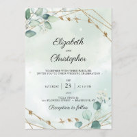 Greenery Foliage Eucalyptus Gold Frame Wedding