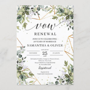 Greenery foliage eucalyptus leaves vow renewal invitation