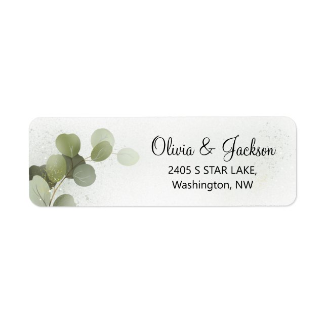 Greenery Foliage Eucalyptus Return Address Label (Front)