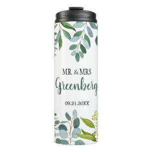 Greenery Foliage, Eucalyptus Wedding  Thermal Tumbler