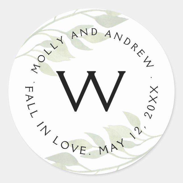 greenery foliage leaf STICKER party/wedding (Front)