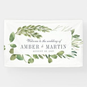 Greenery Foliage Leafy Wedding Banner
