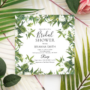 Greenery Foliage Leaves Bridal Shower Invitation