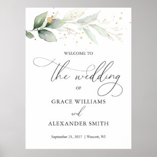 Greenery Foliage Rehearsal Dinner Welcome Sign