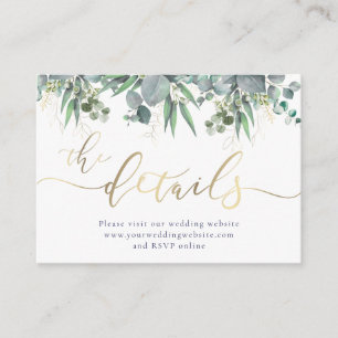 greenery foliage Wedding Website Enclosure Card
