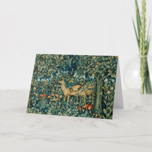 GREENERY,FOREST ANIMALS DOES Floral Christmas Holiday Card