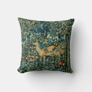 GREENERY,FOREST ANIMALS DOES Floral Tapestry Cushion