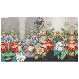 GREENERY,FOREST ANIMALS Hares,Green Floral  Tablecloth