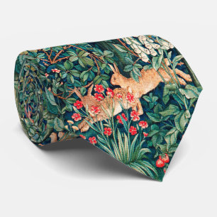 GREENERY,FOREST ANIMALS ,Hares,Green Floral Tie