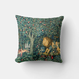 GREENERY,FOREST ANIMALS Lion and Hares Cushion