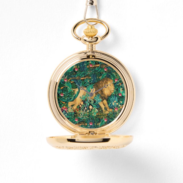 GREENERY,FOREST ANIMALS  LION Floral  Watch (Front)