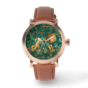 GREENERY,FOREST ANIMALS LION Floral Watch