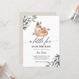 Greenery Fox Baby Shower invitation