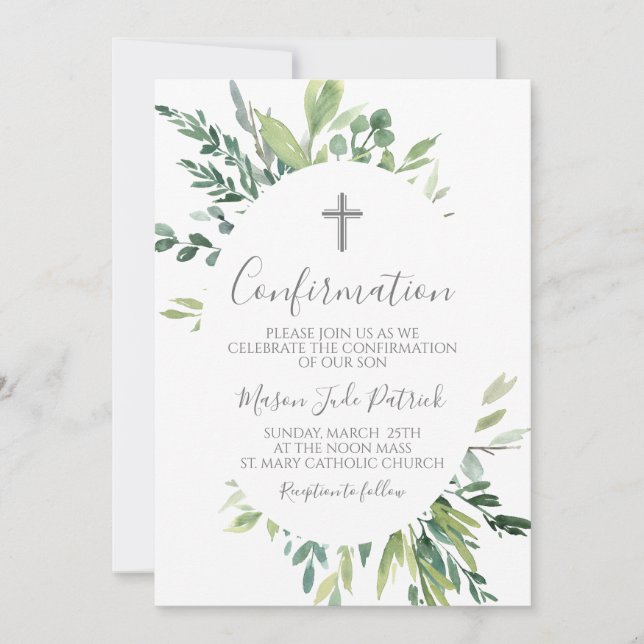 Greenery Frame Confirmation Invitation (Front)