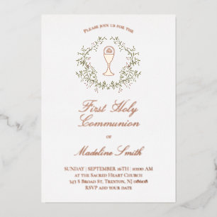 greenery frame First Holy Communion