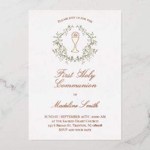 greenery frame First Holy Communion