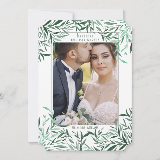 Greenery Frame Photo Card (Front)