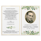 Greenery Funeral Memorial Photo Program Father