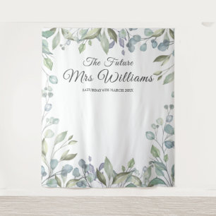 Greenery Future Mrs Bridal Shower Photo Prop Tapestry