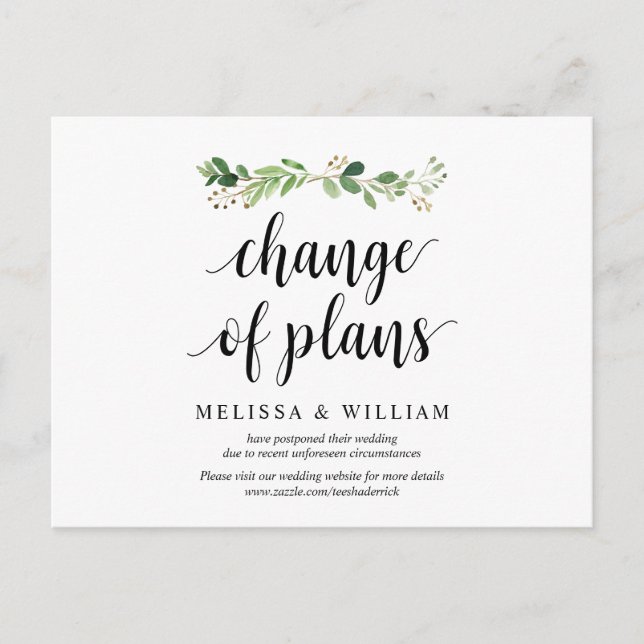 Greenery Garden, Change of plans, Postponed Postcard (Front)