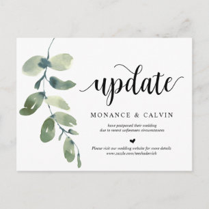 Greenery Garden,Invites  Date update, Postponed Postcard