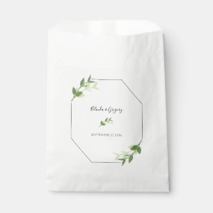 Greenery Garden Leaves Frame Wedding Favour Bag