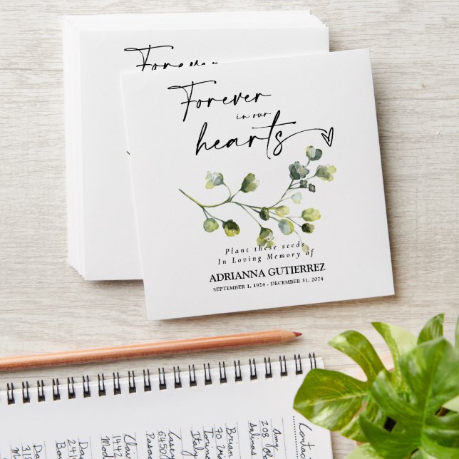 Greenery Garden Seed Packet Memorial Funeral  Enve Envelope (Stacked)