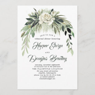 Greenery Garland Vintage Rehearsal Dinner Invitation