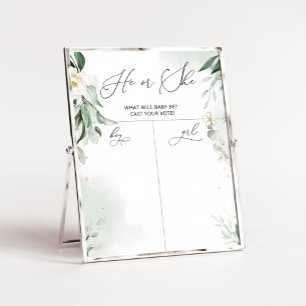 Greenery Gender reveal Boy or Girl chart