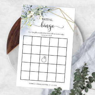 Greenery Geometric Bridal Shower Bingo Flyer