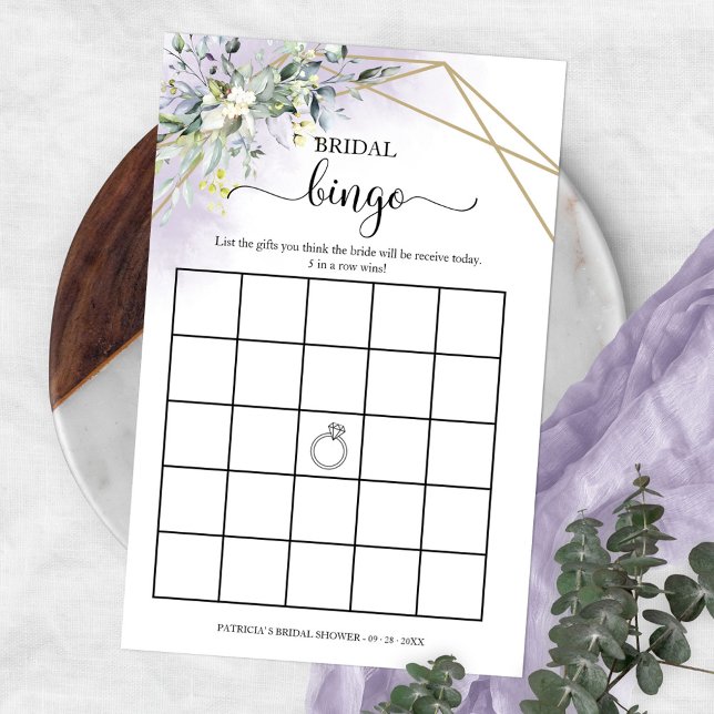 Greenery Geometric Bridal Shower Bingo Flyer (Creator Uploaded)