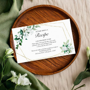 Greenery Geometric Bridal Shower Recipe Request Enclosure Card