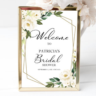 Greenery Geometric Bridal Shower Welcome Poster