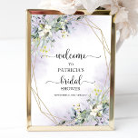 Greenery Geometric Bridal Shower Welcome Poster<br><div class="desc">Beautiful greenery eucalyptus geometric bridal shower welcome sign. Easy to personalize with your details. Please get in touch with me via chat if you have questions about the artwork or need customization. PLEASE NOTE: For assistance on orders,  shipping,  product information,  etc.,  contact Zazzle Customer Care directly https://help.zazzle.com/hc/en-us/articles/221463567-How-Do-I-Contact-Zazzle-Customer-Support-.</div>