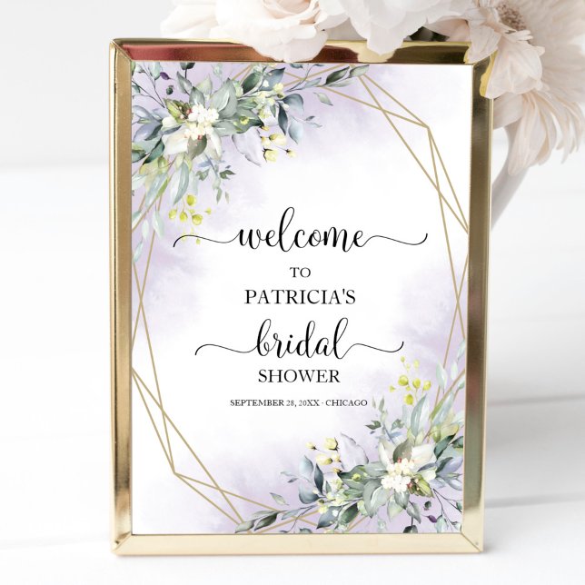 Greenery Geometric Bridal Shower Welcome Poster (Creator Uploaded)