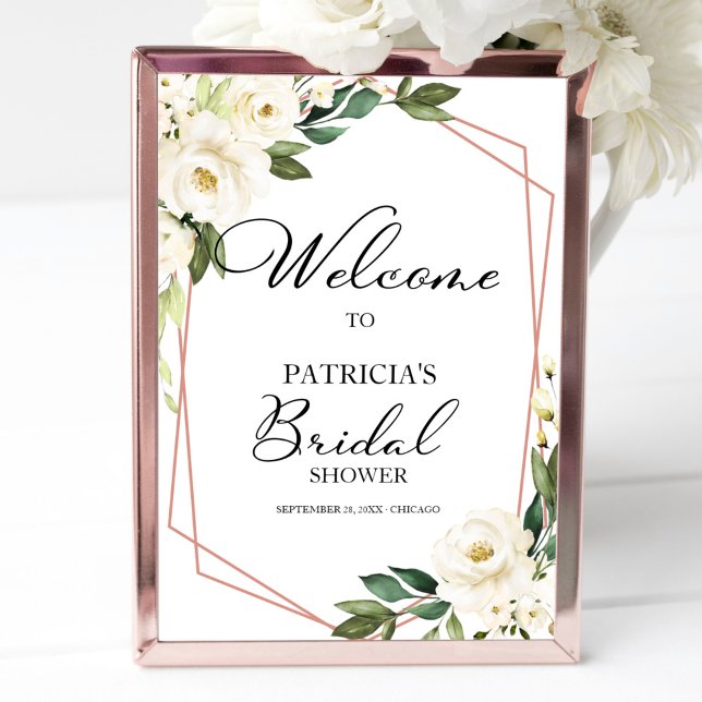 Greenery Geometric Bridal Shower Welcome Poster (Creator Uploaded)