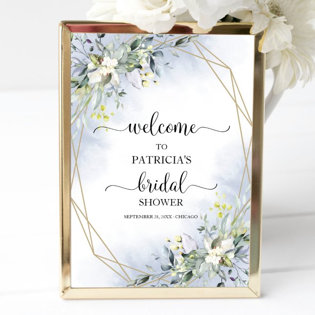 Greenery Geometric Bridal Shower Welcome Poster (Creator Uploaded)