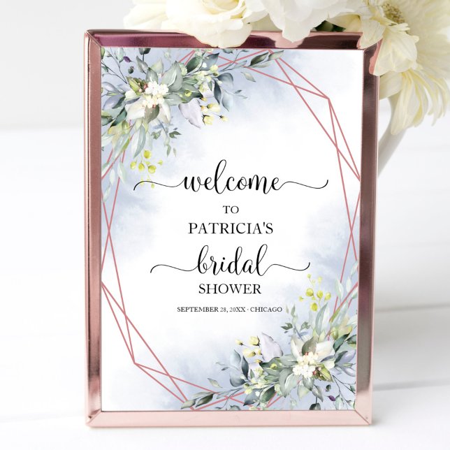 Greenery Geometric Bridal Shower Welcome Poster (Creator Uploaded)