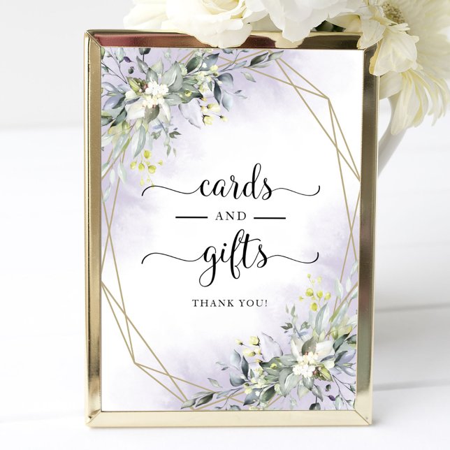 Greenery Geometric Cards And Gifts Sign (Creator Uploaded)