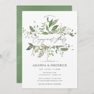 Greenery Geometric Engagement Party Invitation