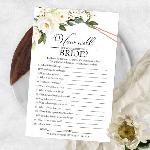 Greenery Geometric Know the Bride Shower Game Flyer