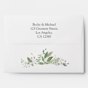 Greenery Geometric Wedding Envelope