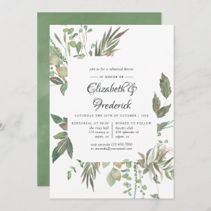 Greenery Geometric Wedding Rehearsal Dinner Invitation