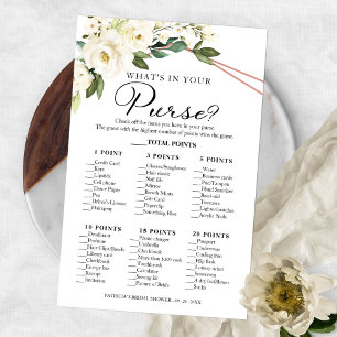 Greenery Geometric What's In Your Purse Game Flyer