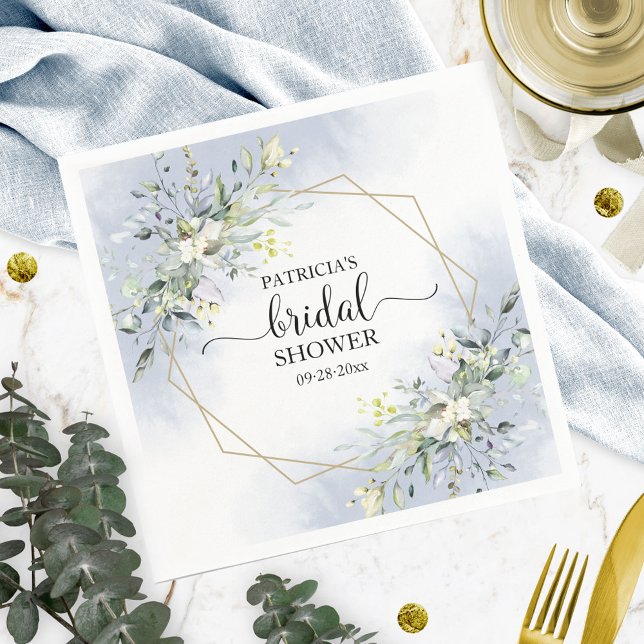 Greenery Geometric Wreath Bridal Shower  Napkin (Creator Uploaded)